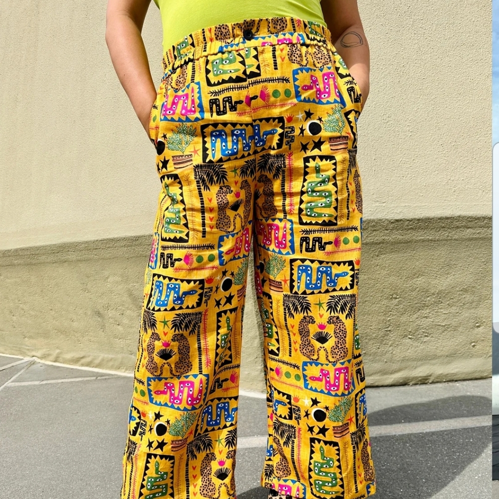 NWT Nooworks Catalina LINEN Pant Desert Disaster